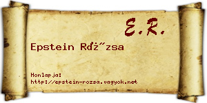 Epstein Rózsa névjegykártya